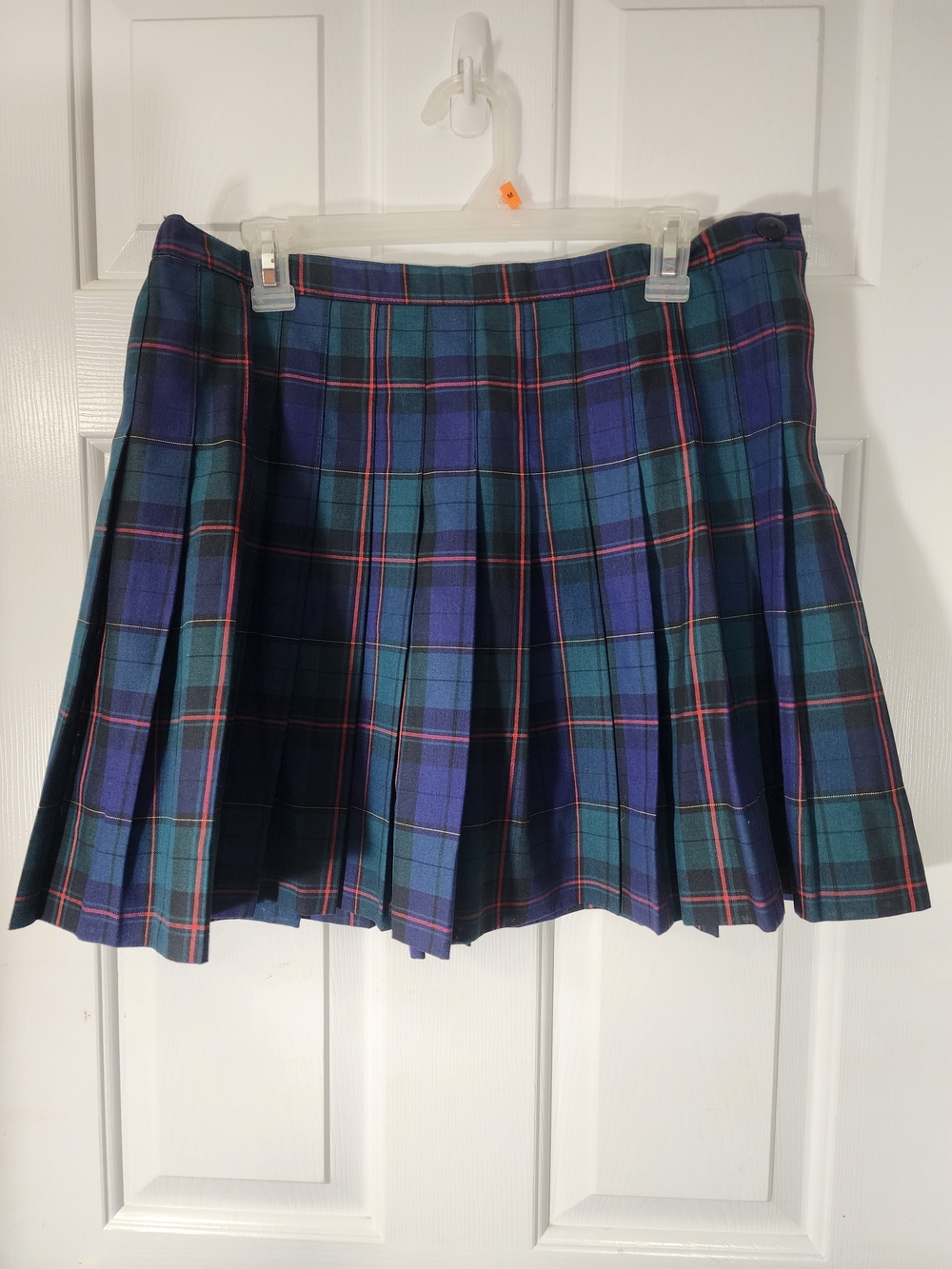 Mossimo Supply Co. Blue and Teal Plaid Pleated Mini Skirt